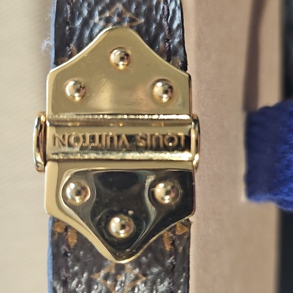 Authentic Louis Vuitton Nano Monogram Bracelet - Brown and Gold - Picture 2 of 9